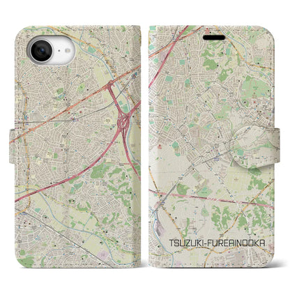 【都筑ふれあいの丘（神奈川県）】地図柄iPhoneケース（手帳タイプ）