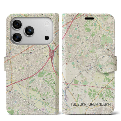 【都筑ふれあいの丘（神奈川県）】地図柄iPhoneケース（手帳タイプ）