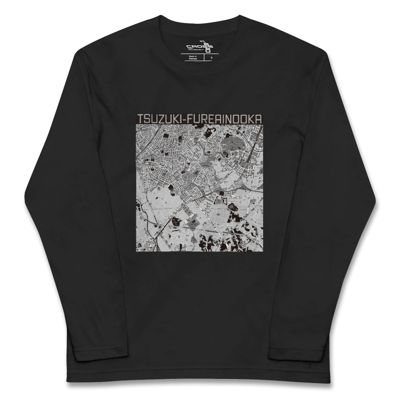 【都筑ふれあいの丘（神奈川県）】地図柄ロングスリーブTシャツ