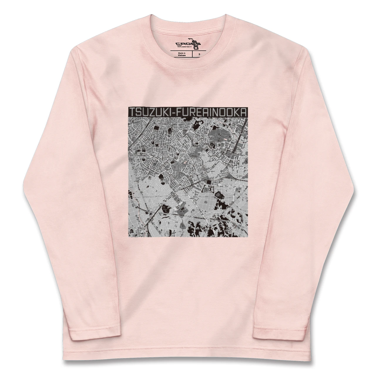 【都筑ふれあいの丘（神奈川県）】地図柄ロングスリーブTシャツ