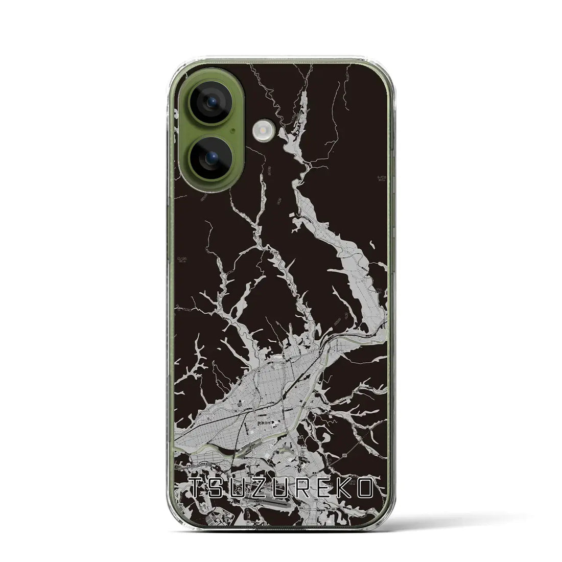 【綴子(秋田県)】地図柄iPhoneケース(クリアタイプ)モノトーン・iPhone 17 Pro Max 用