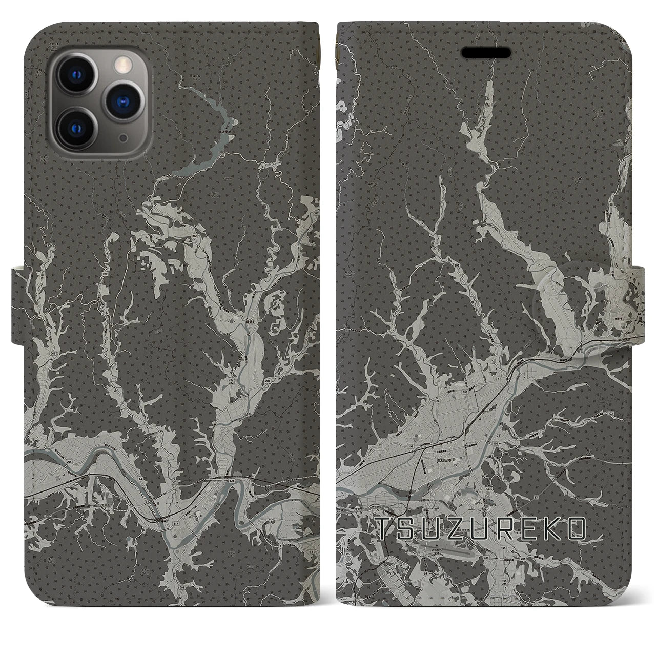 【綴子（秋田県）】地図柄iPhoneケース（手帳タイプ）