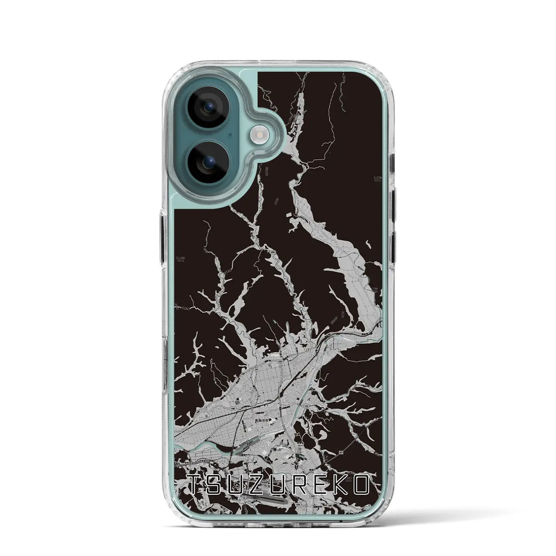 【綴子(秋田県)】地図柄iPhoneケース(MagSafeタイプ)モノトーン・iPhone 16 Pro 用