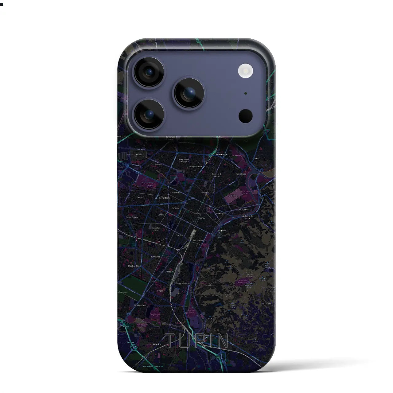 【トリノ（イタリア）】地図柄iPhoneケース（バックカバータイプ）