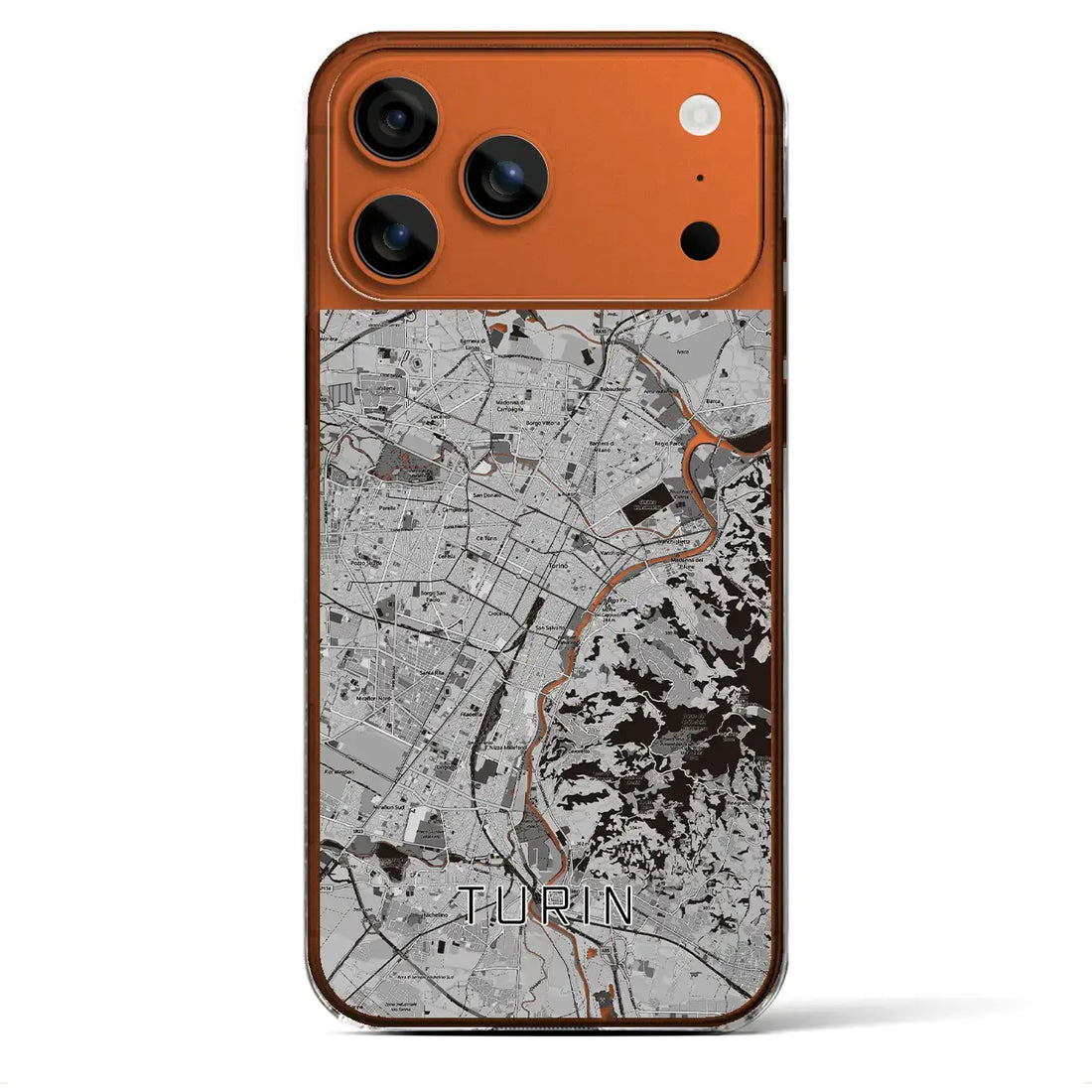 【トリノ（イタリア）】地図柄iPhoneケース（クリアタイプ）