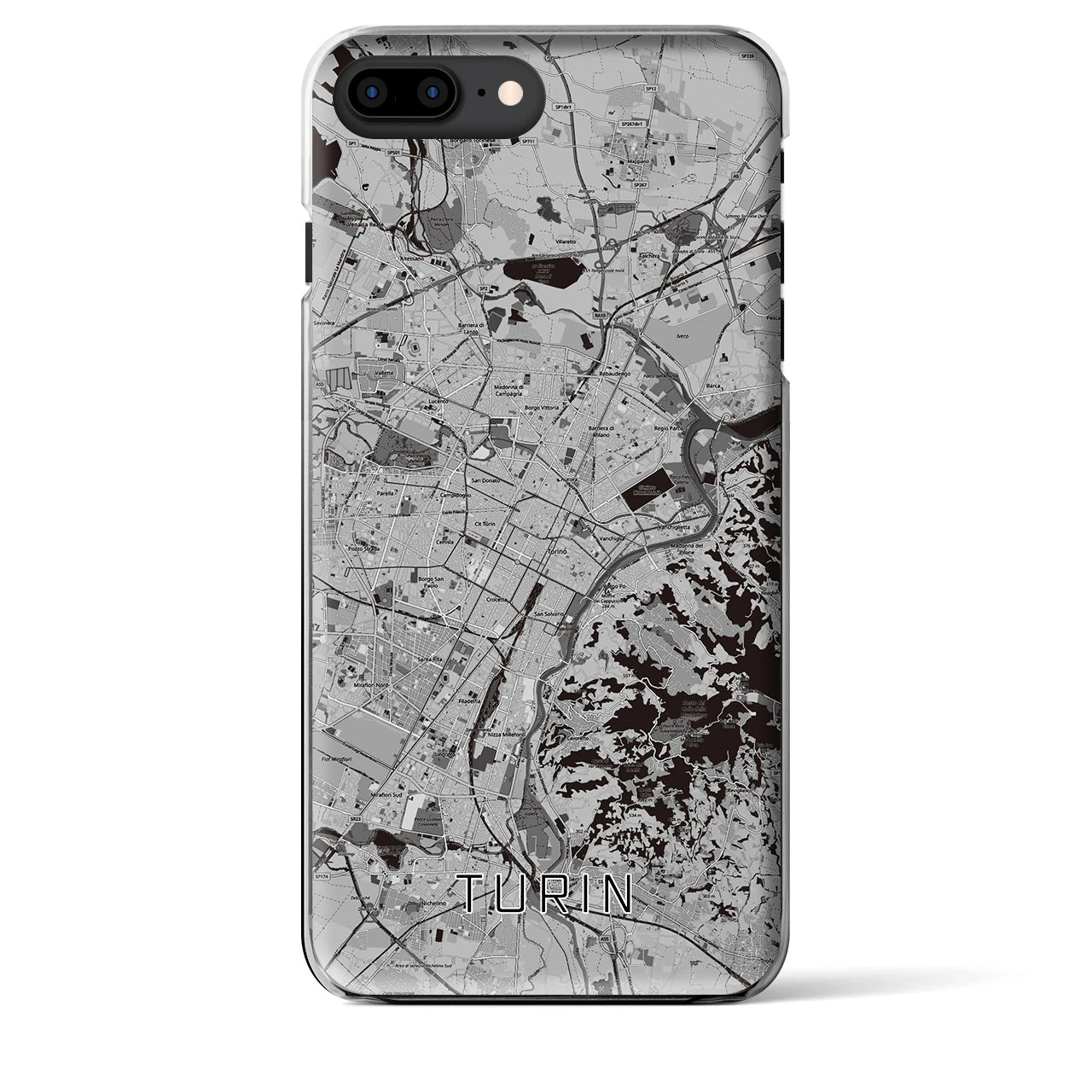 【トリノ（イタリア）】地図柄iPhoneケース（クリアタイプ）