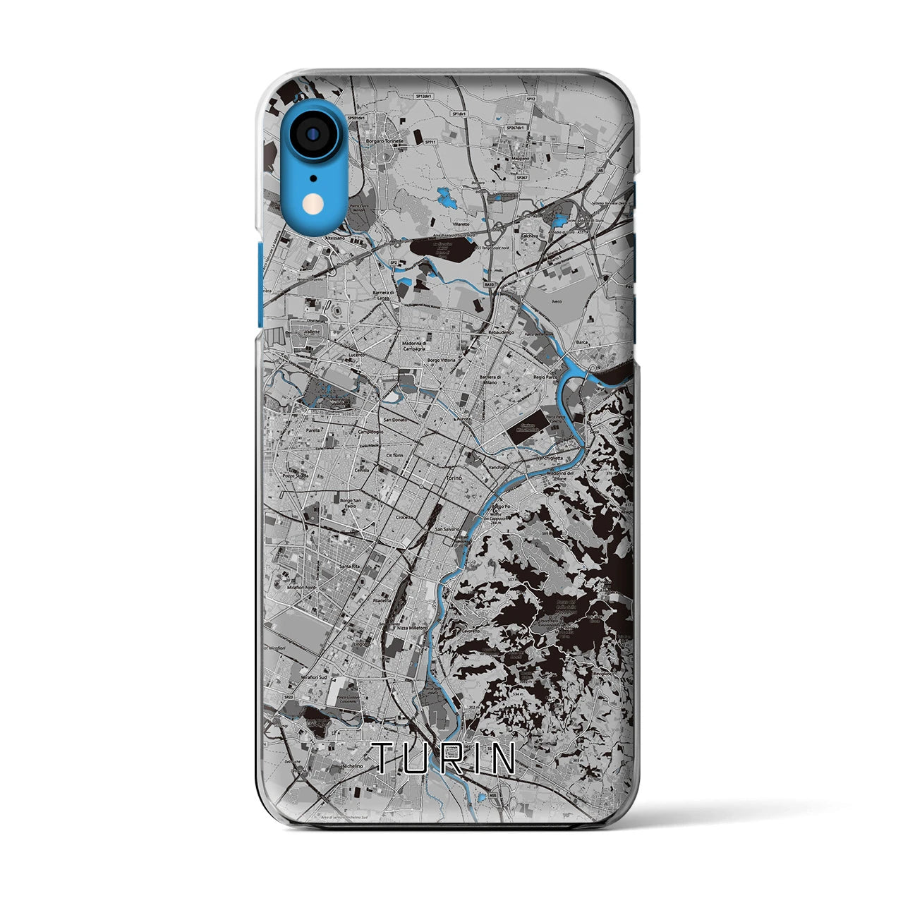 【トリノ（イタリア）】地図柄iPhoneケース（クリアタイプ）