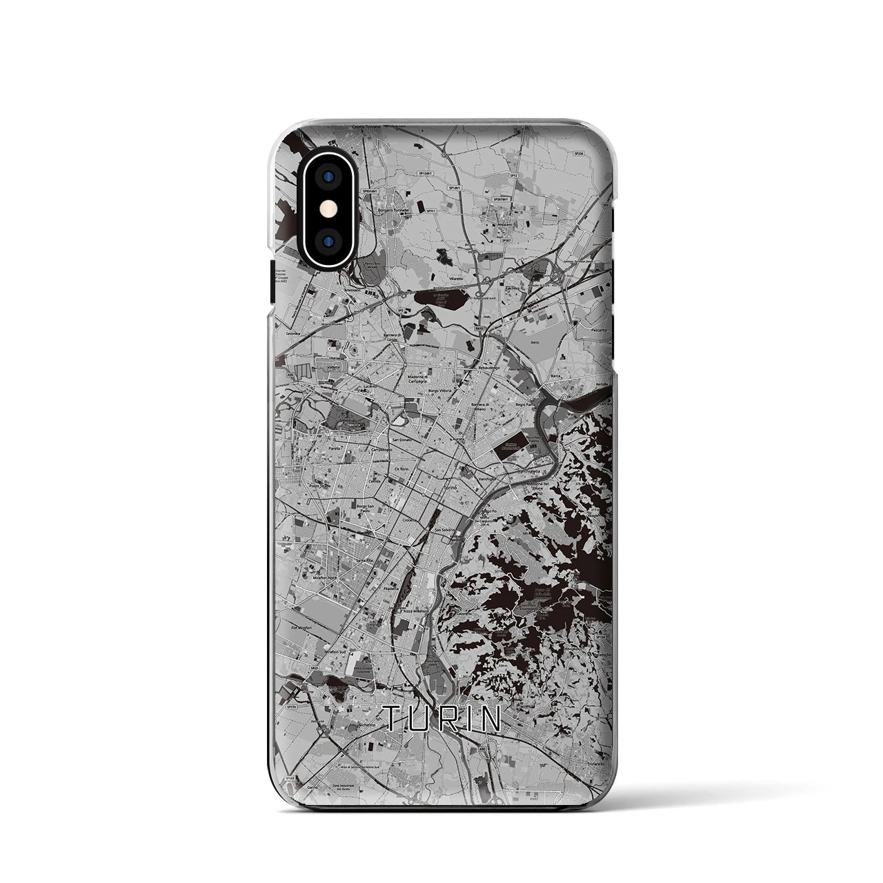 【トリノ（イタリア）】地図柄iPhoneケース（クリアタイプ）
