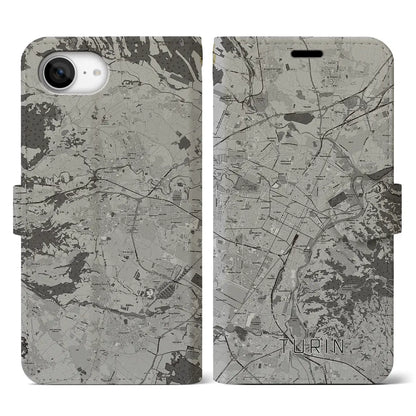 【トリノ（イタリア）】地図柄iPhoneケース（手帳タイプ）