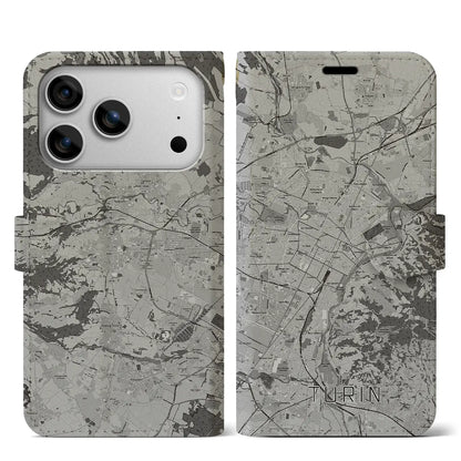 【トリノ（イタリア）】地図柄iPhoneケース（手帳タイプ）