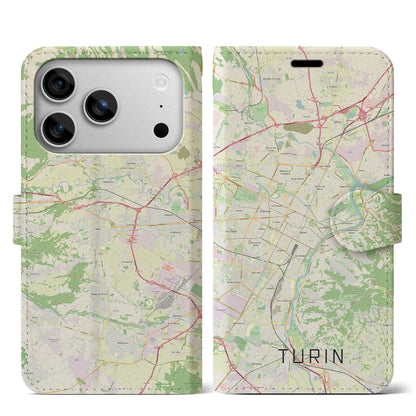 【トリノ（イタリア）】地図柄iPhoneケース（手帳タイプ）