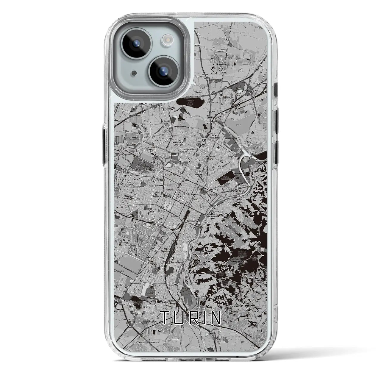 【トリノ（イタリア）】地図柄iPhoneケース（MagSafeタイプ）