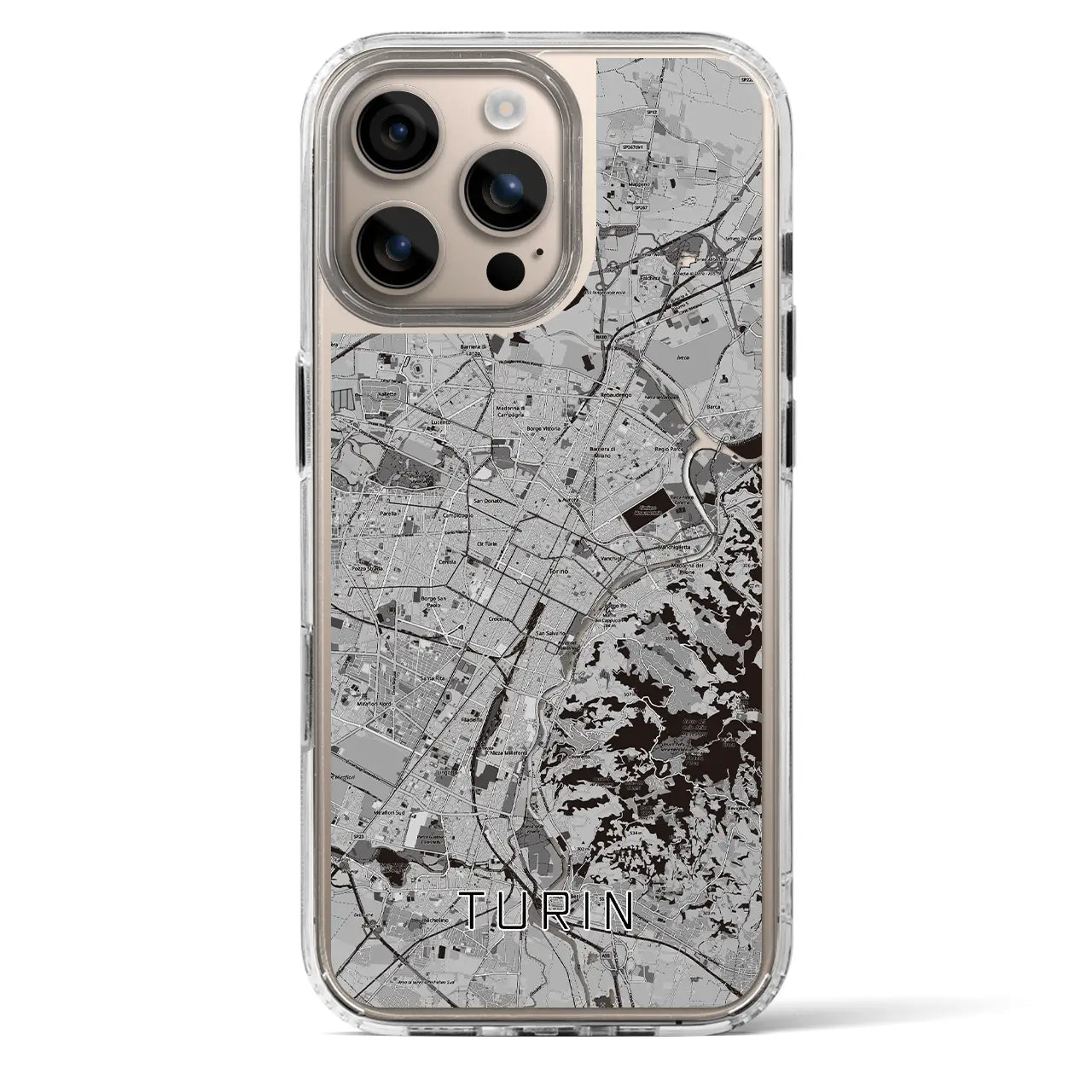 【トリノ（イタリア）】地図柄iPhoneケース（MagSafeタイプ）