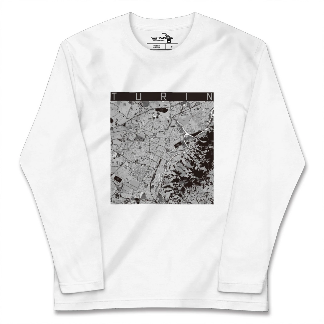 【トリノ(イタリア)】地図柄ロングスリーブTシャツ