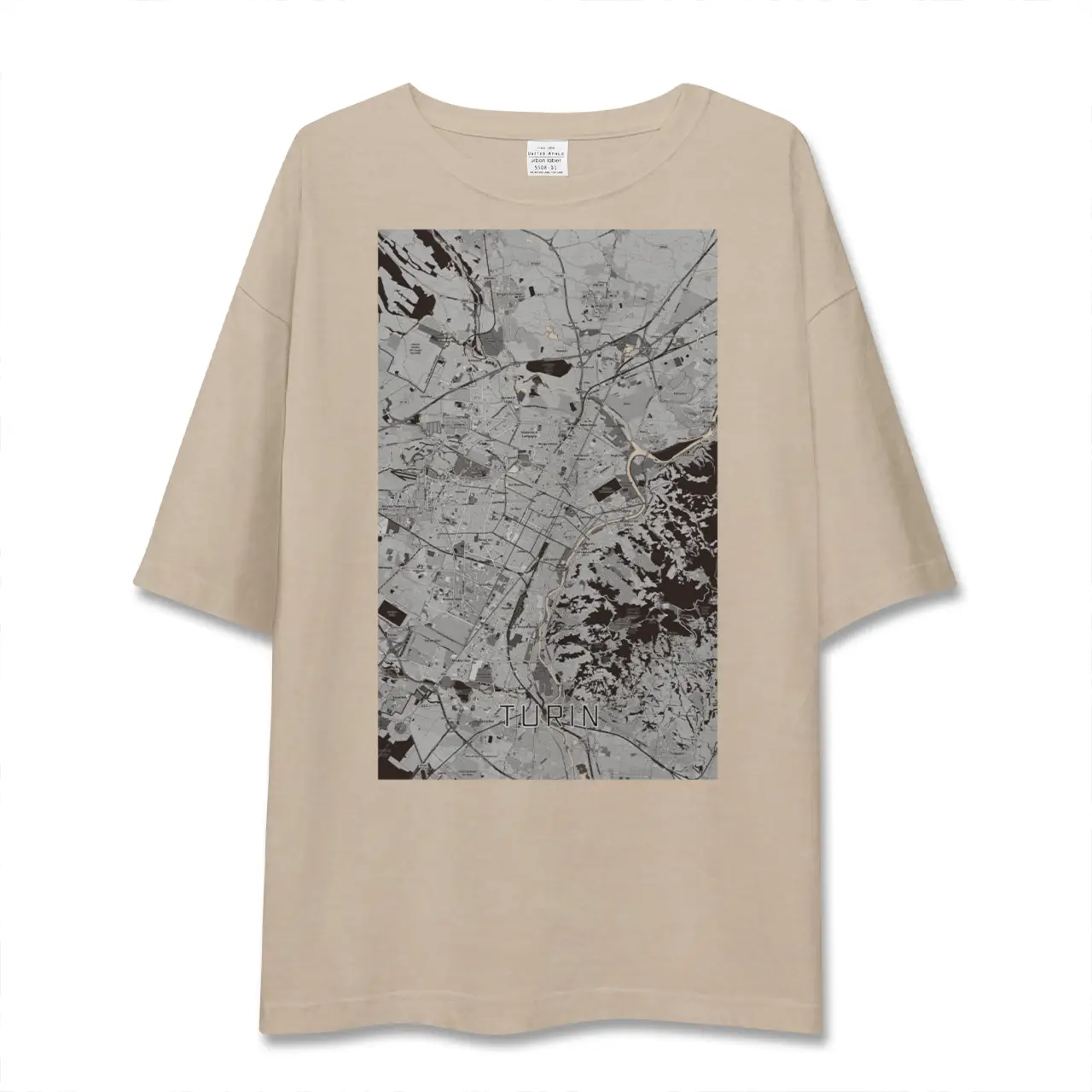 【トリノ（イタリア）】地図柄ビッグシルエットTシャツ