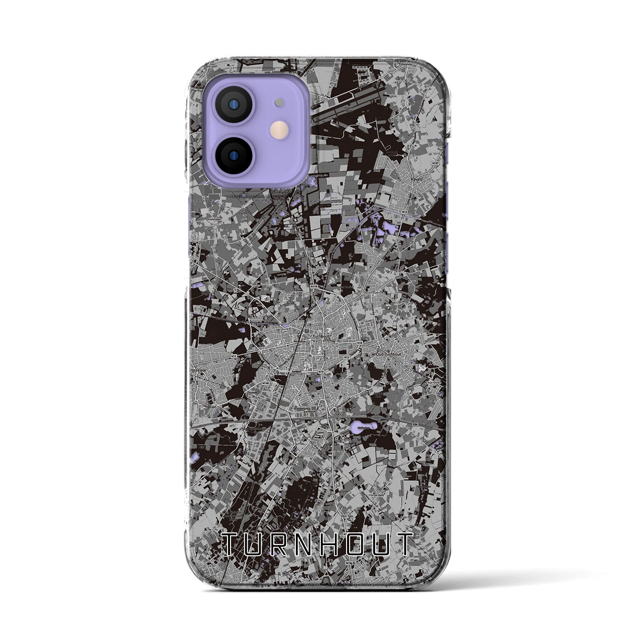 【トゥルンハウト（ベルギー）】地図柄iPhoneケース（クリアタイプ）