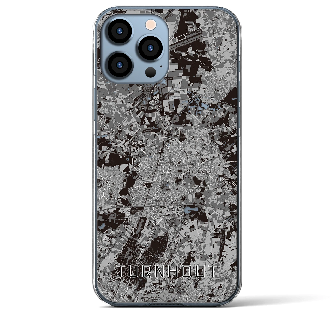 【トゥルンハウト（ベルギー）】地図柄iPhoneケース（クリアタイプ）