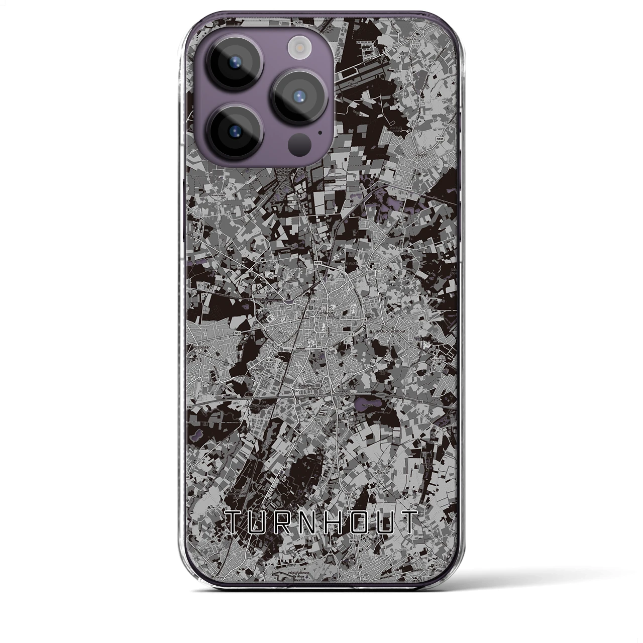【トゥルンハウト（ベルギー）】地図柄iPhoneケース（クリアタイプ）