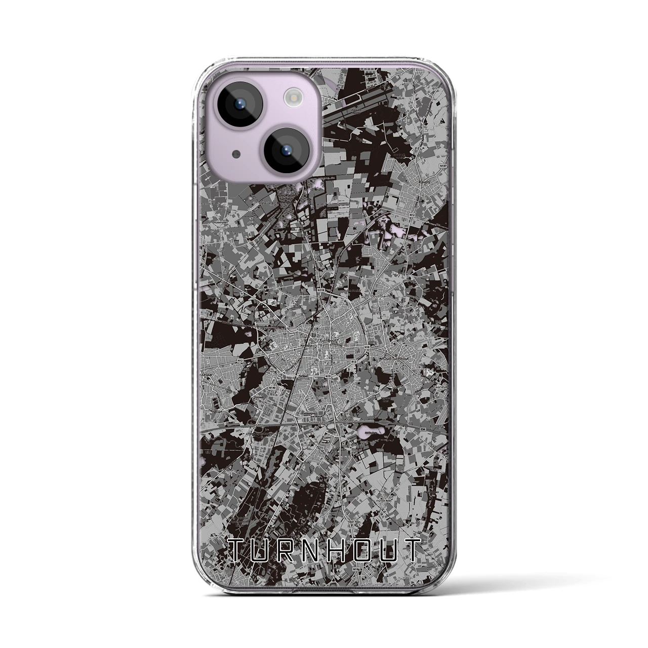 【トゥルンハウト（ベルギー）】地図柄iPhoneケース（クリアタイプ）
