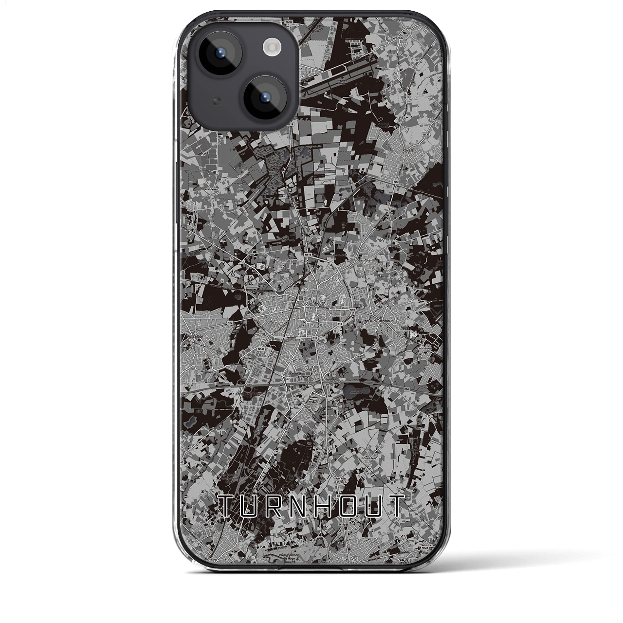 【トゥルンハウト（ベルギー）】地図柄iPhoneケース（クリアタイプ）
