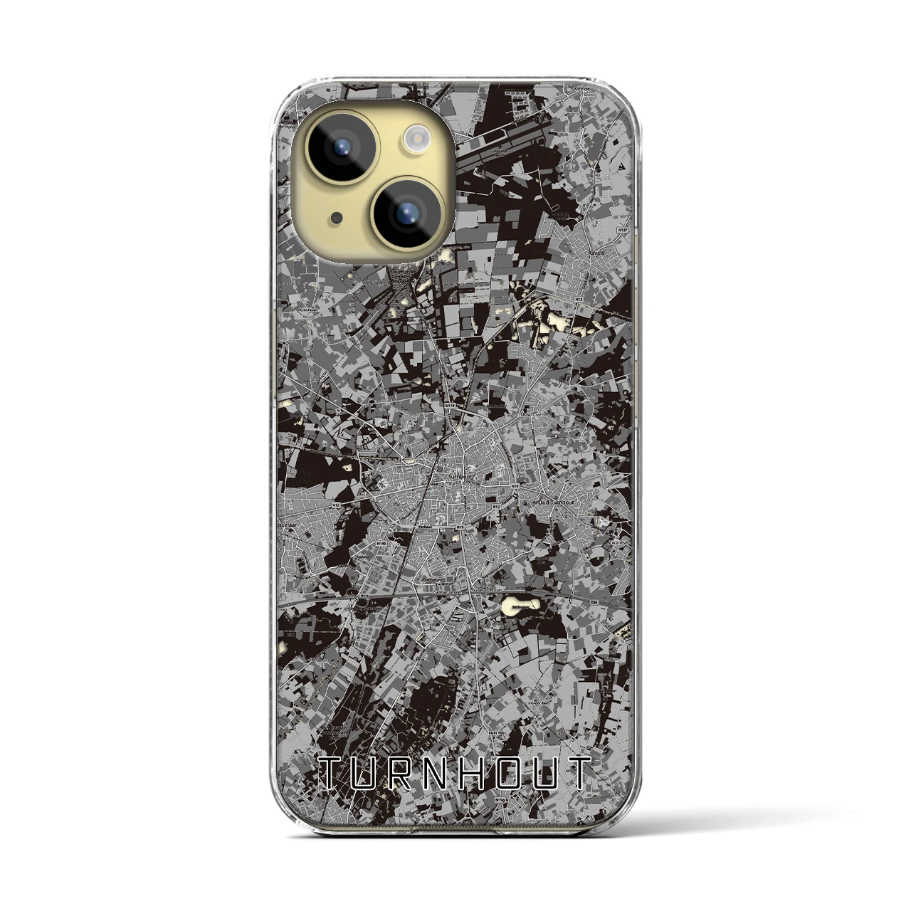 【トゥルンハウト（ベルギー）】地図柄iPhoneケース（クリアタイプ）