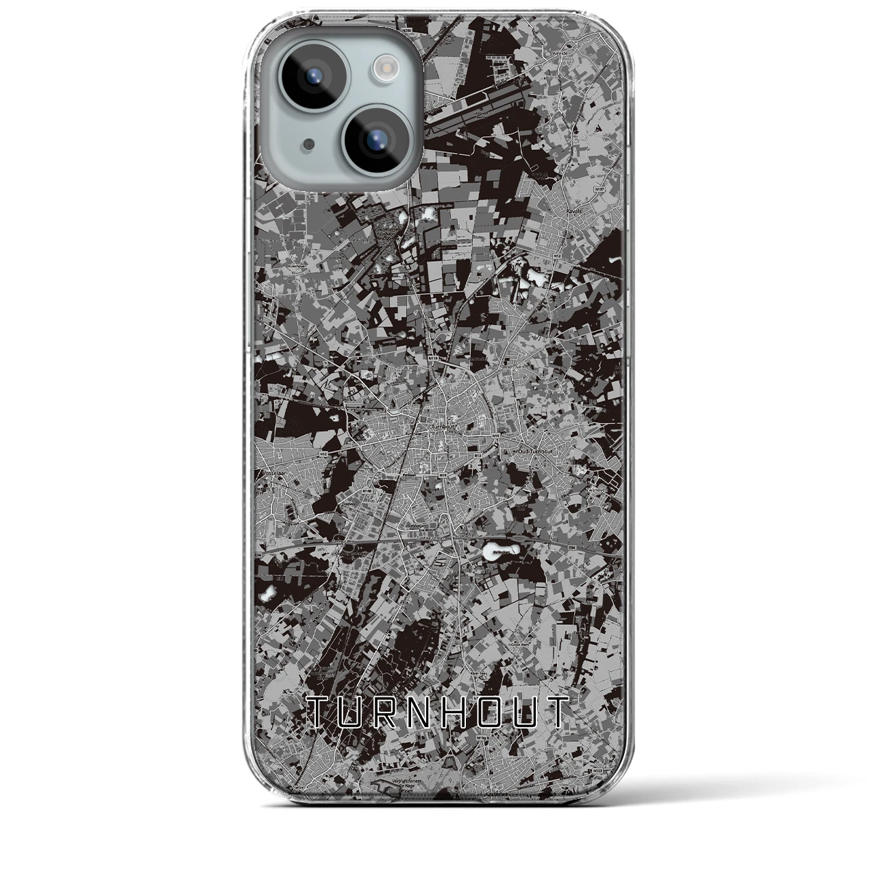 【トゥルンハウト（ベルギー）】地図柄iPhoneケース（クリアタイプ）