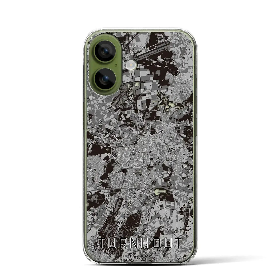 【トゥルンハウト（ベルギー）】地図柄iPhoneケース（クリアタイプ）モノトーン・iPhone 17 Pro Max 用