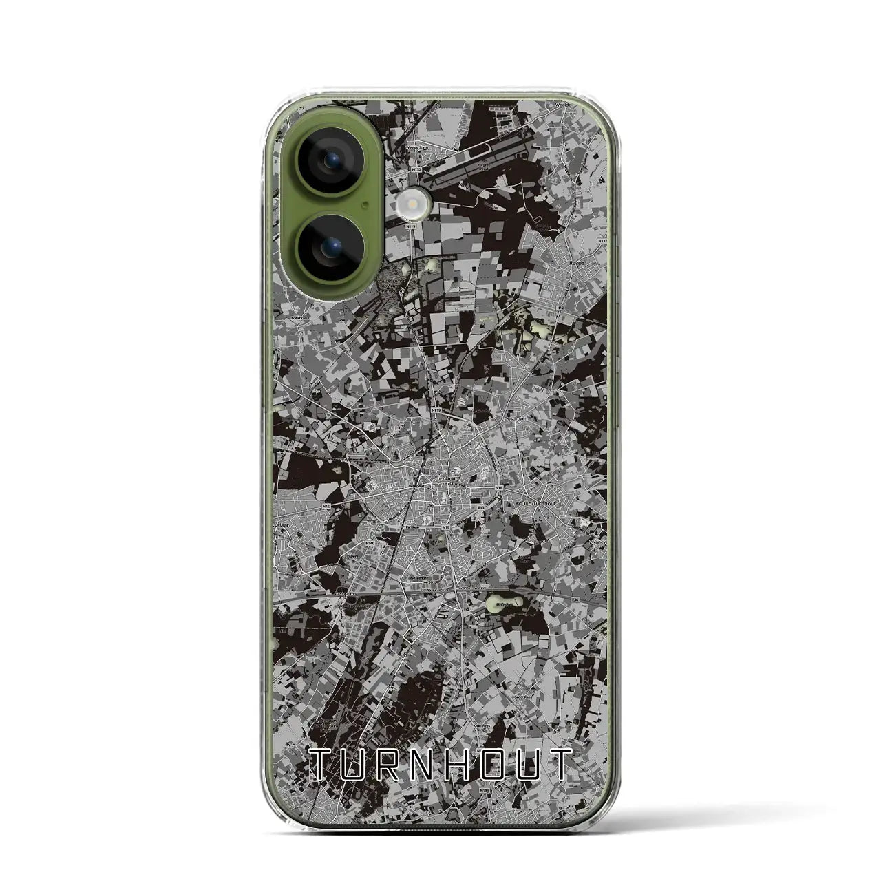 【トゥルンハウト（ベルギー）】地図柄iPhoneケース（クリアタイプ）モノトーン・iPhone 17 Pro Max 用