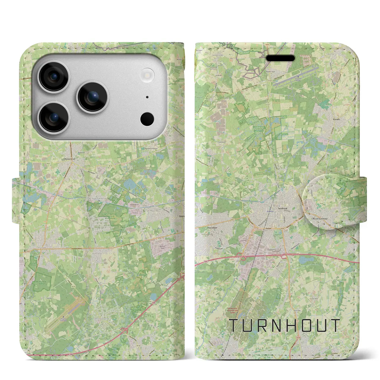 【トゥルンハウト（ベルギー）】地図柄iPhoneケース（手帳タイプ）