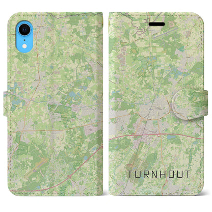 【トゥルンハウト（ベルギー）】地図柄iPhoneケース（手帳タイプ）ナチュラル・iPhone XR 用