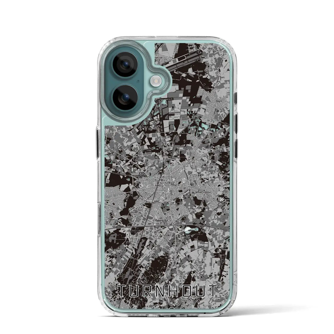 【トゥルンハウト(ベルギー)】地図柄iPhoneケース(MagSafeタイプ)モノトーン・iPhone 16 Pro 用