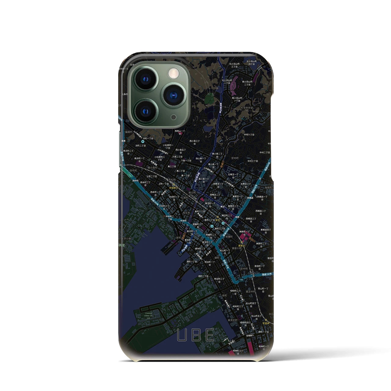 【宇部2（山口県）】地図柄iPhoneケース（バックカバータイプ）