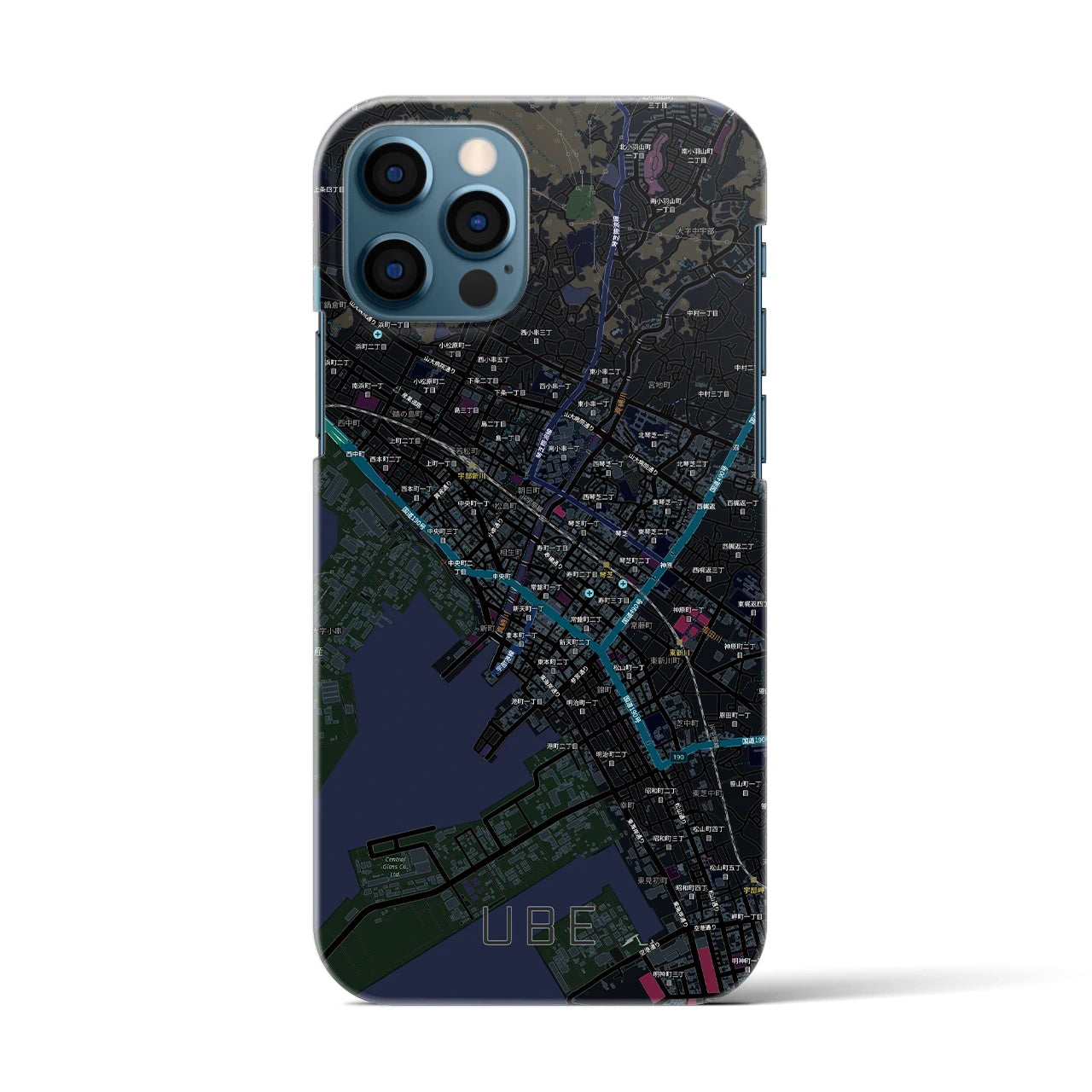 【宇部2（山口県）】地図柄iPhoneケース（バックカバータイプ）