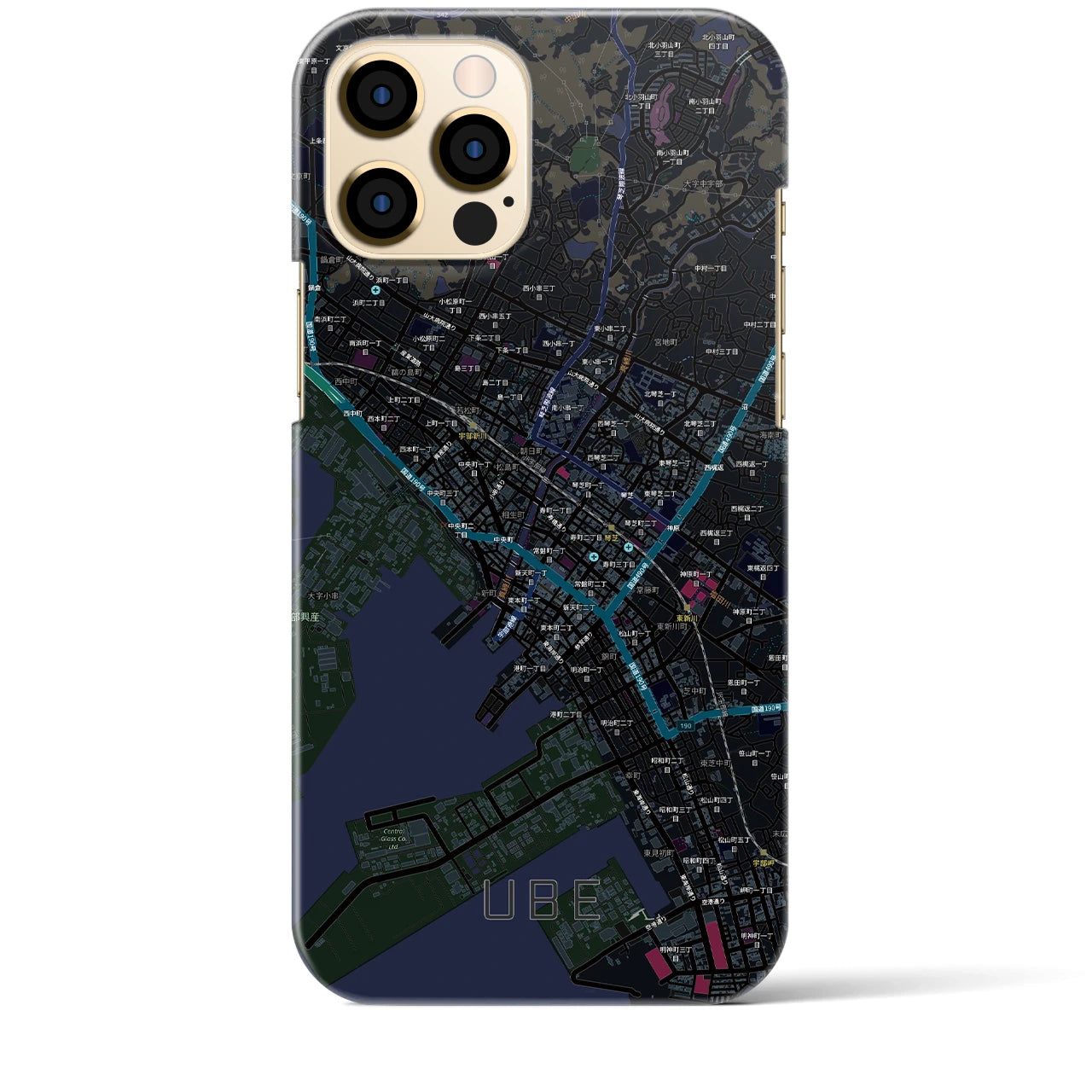 【宇部2（山口県）】地図柄iPhoneケース（バックカバータイプ）