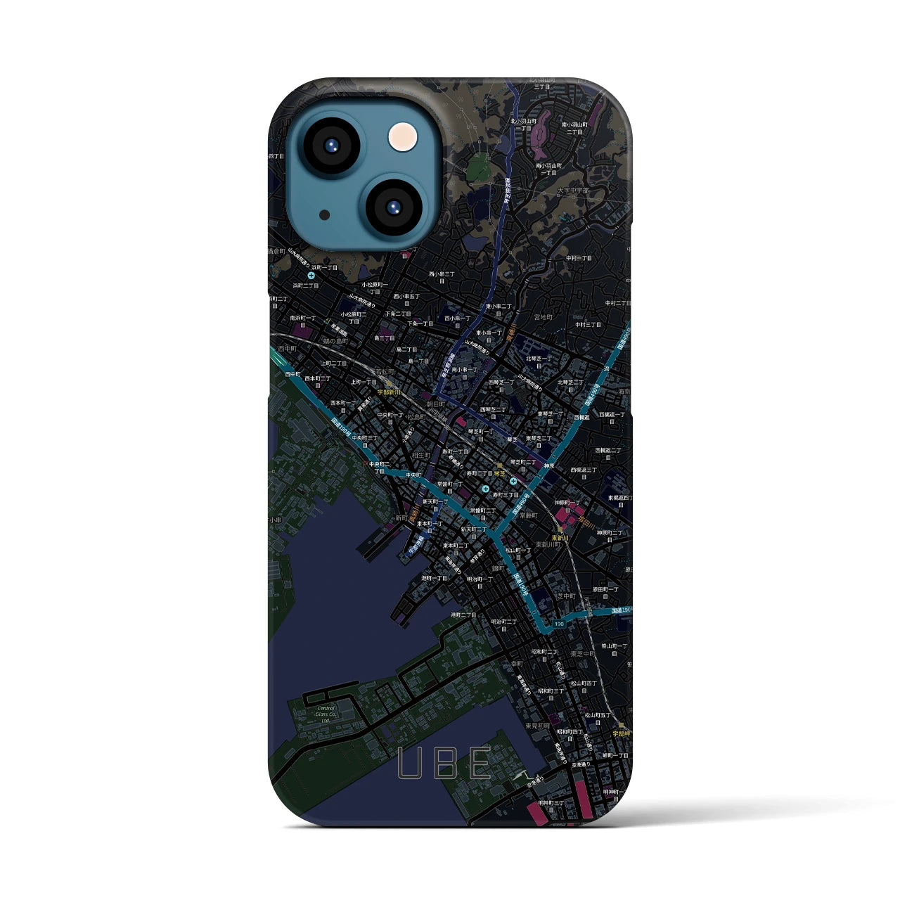 【宇部2（山口県）】地図柄iPhoneケース（バックカバータイプ）