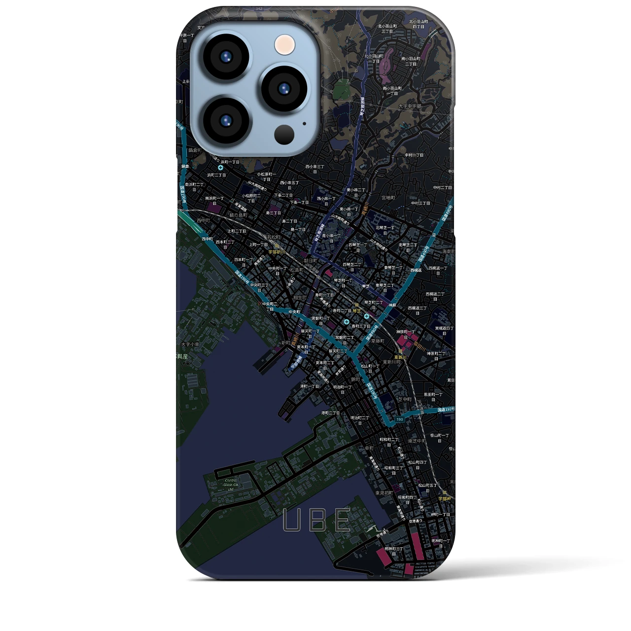 【宇部2（山口県）】地図柄iPhoneケース（バックカバータイプ）