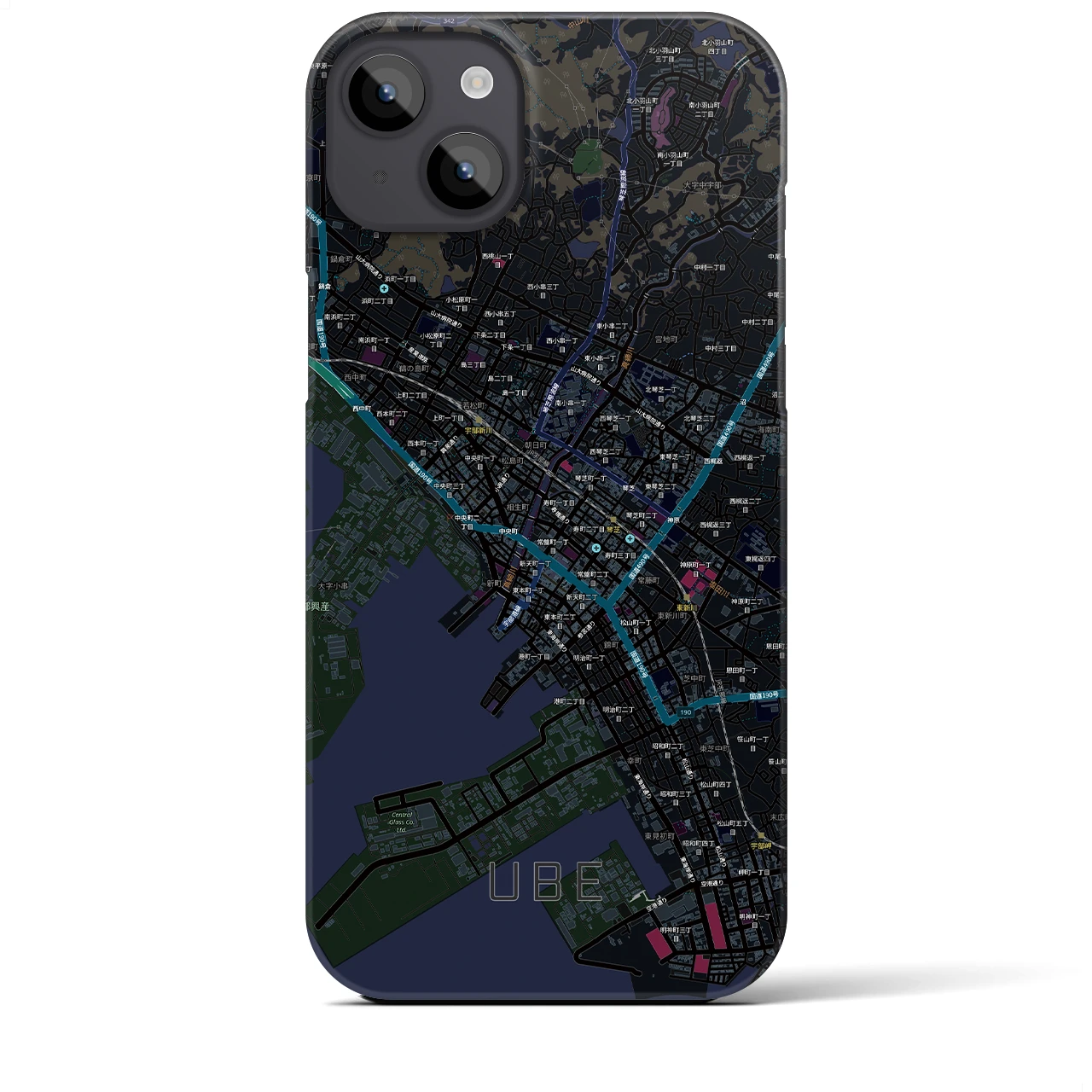 【宇部2（山口県）】地図柄iPhoneケース（バックカバータイプ）