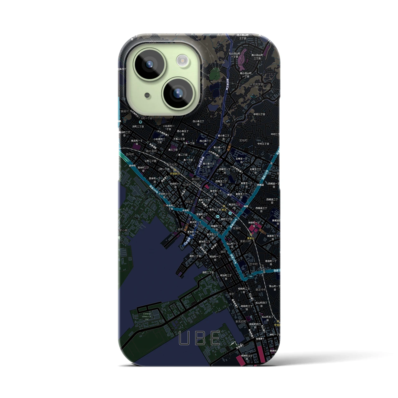 【宇部2（山口県）】地図柄iPhoneケース（バックカバータイプ）