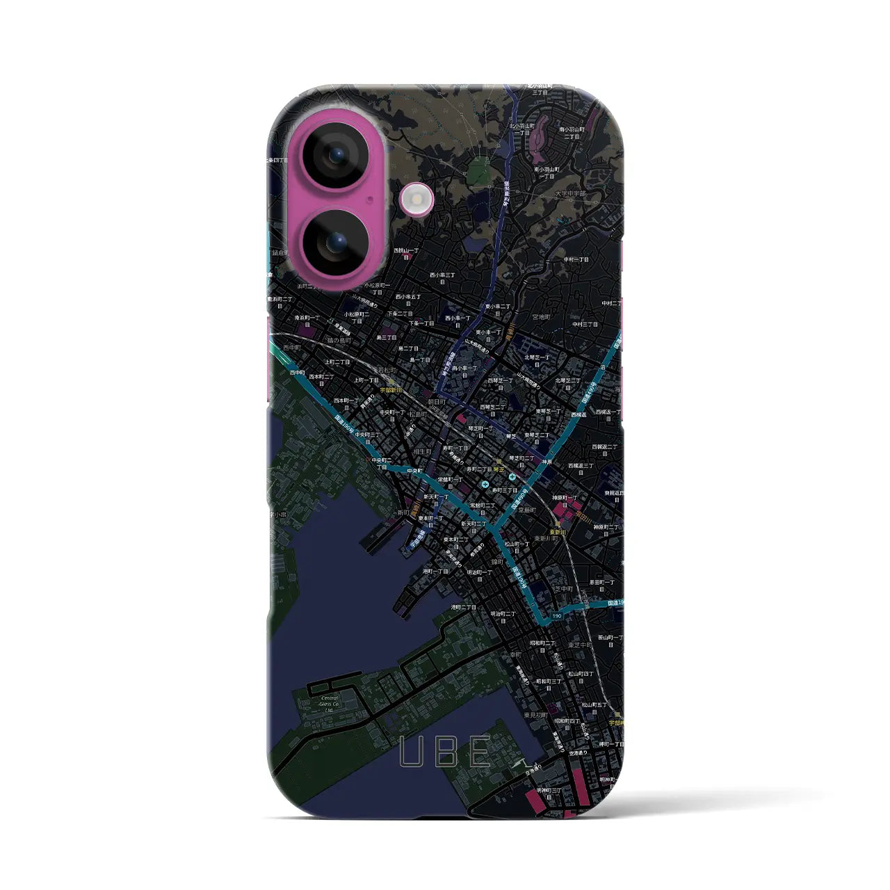 【宇部2（山口県）】地図柄iPhoneケース（バックカバータイプ）