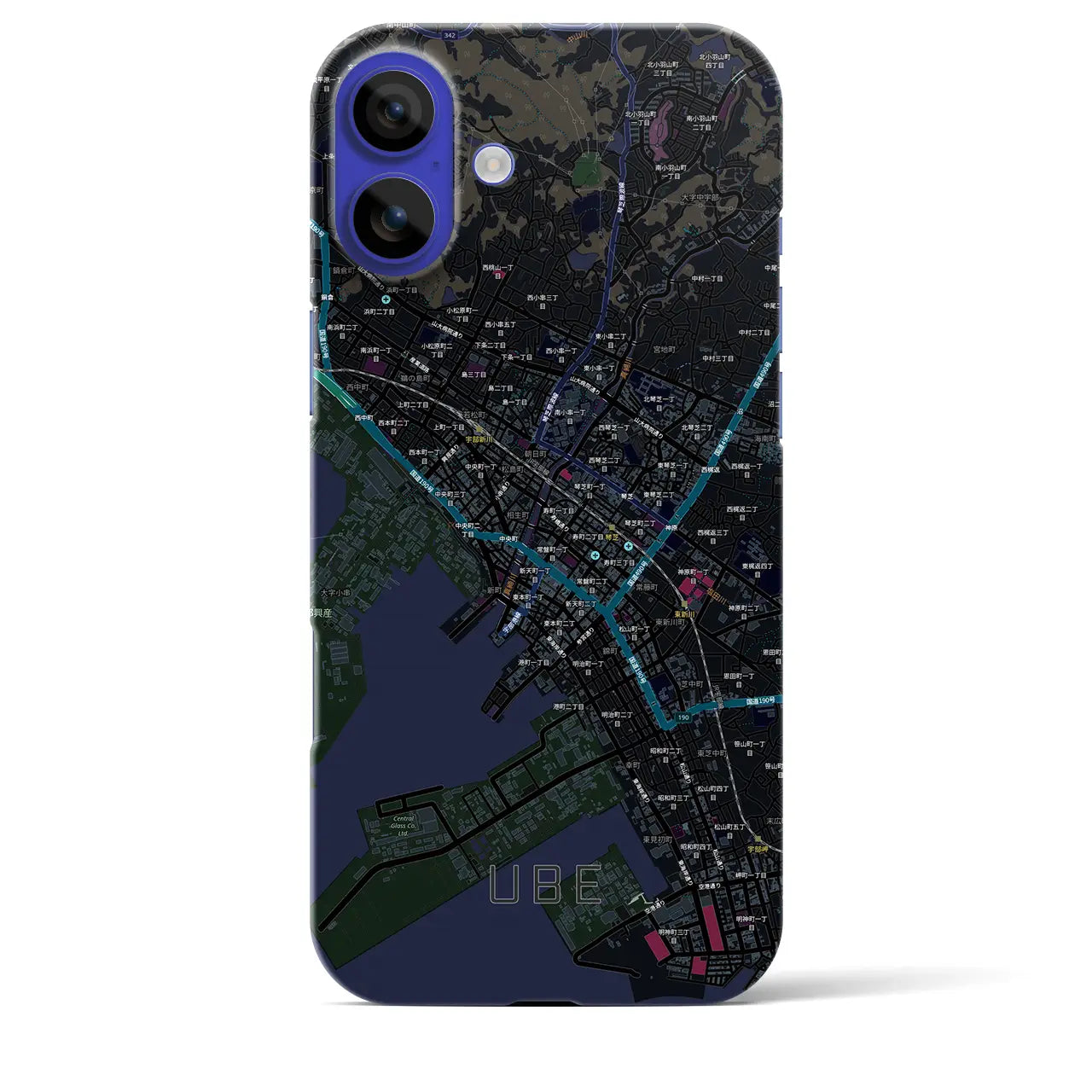 【宇部2（山口県）】地図柄iPhoneケース（バックカバータイプ）