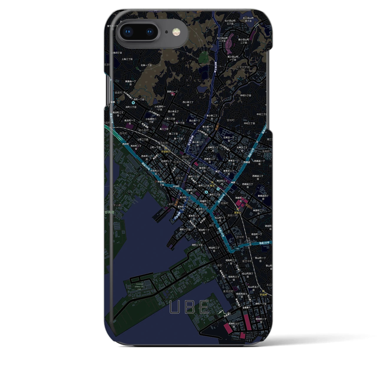 【宇部2（山口県）】地図柄iPhoneケース（バックカバータイプ）