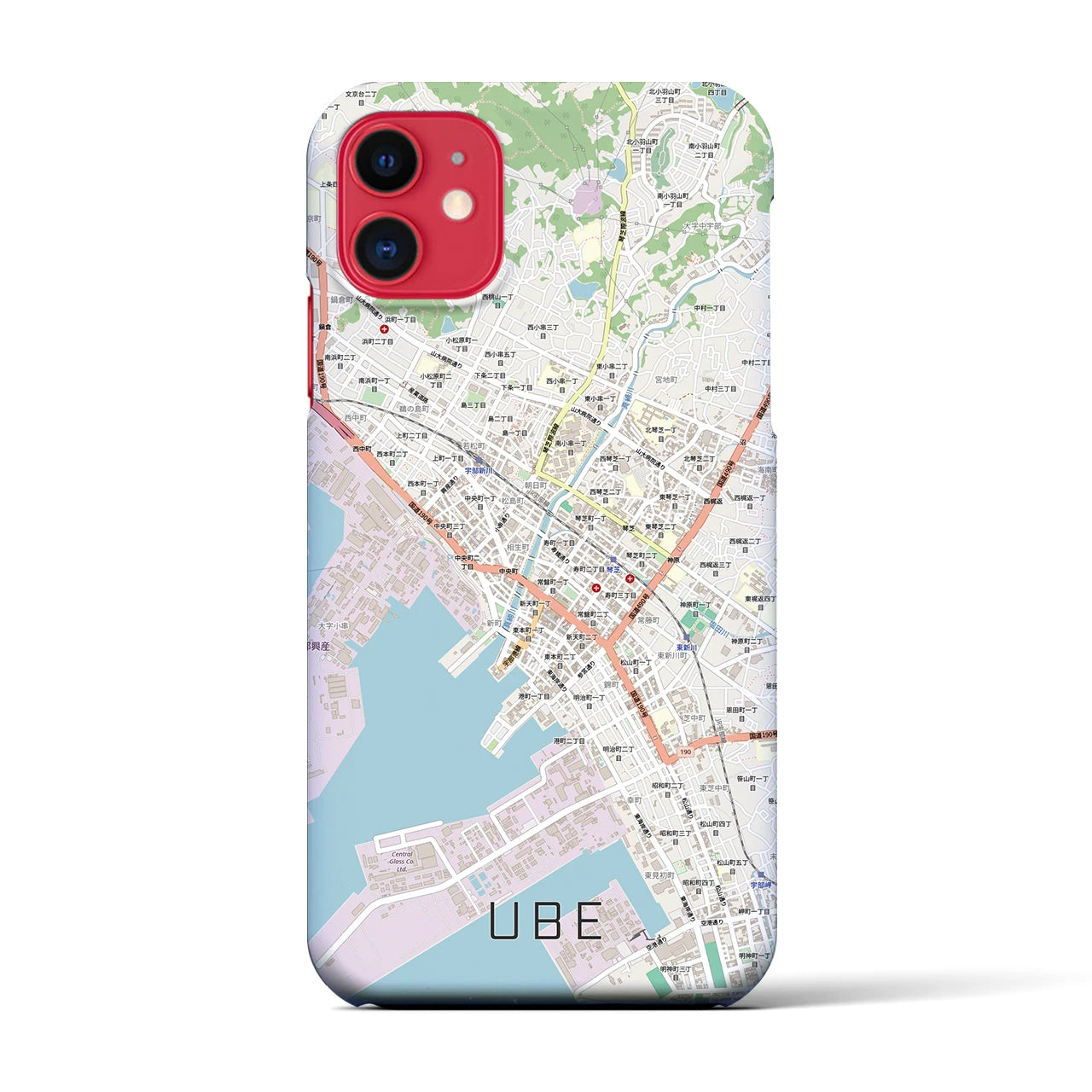 【宇部2（山口県）】地図柄iPhoneケース（バックカバータイプ）