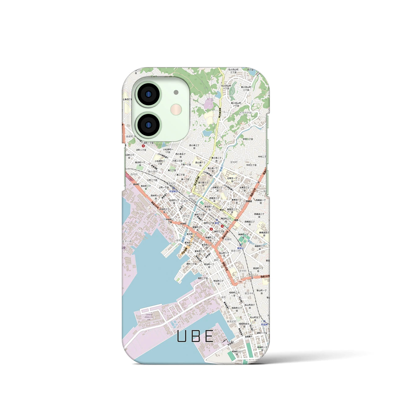 【宇部2（山口県）】地図柄iPhoneケース（バックカバータイプ）