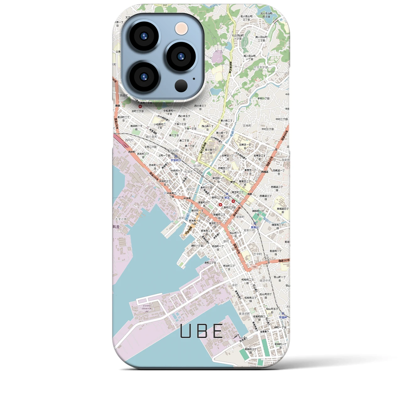 【宇部2（山口県）】地図柄iPhoneケース（バックカバータイプ）
