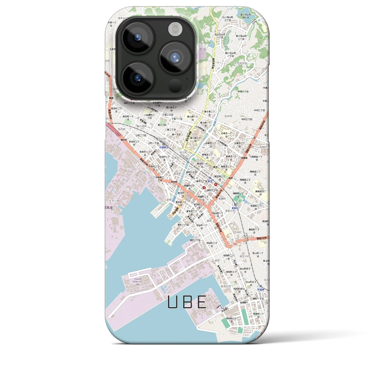 【宇部2（山口県）】地図柄iPhoneケース（バックカバータイプ）