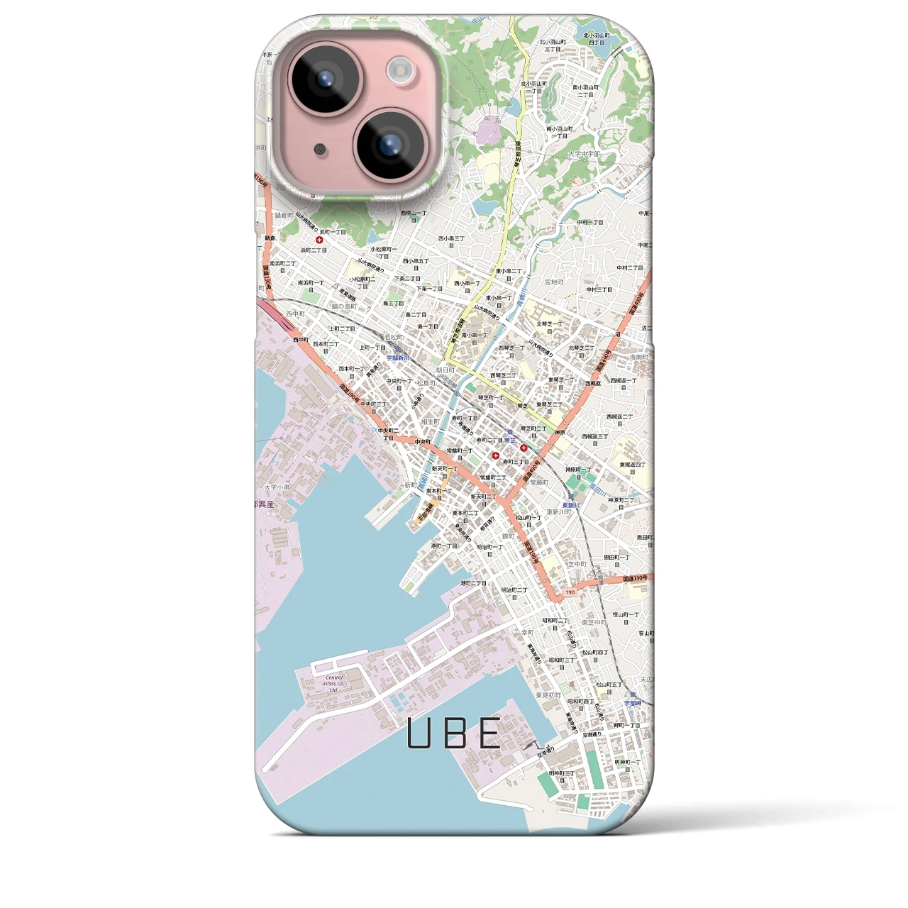 【宇部2（山口県）】地図柄iPhoneケース（バックカバータイプ）