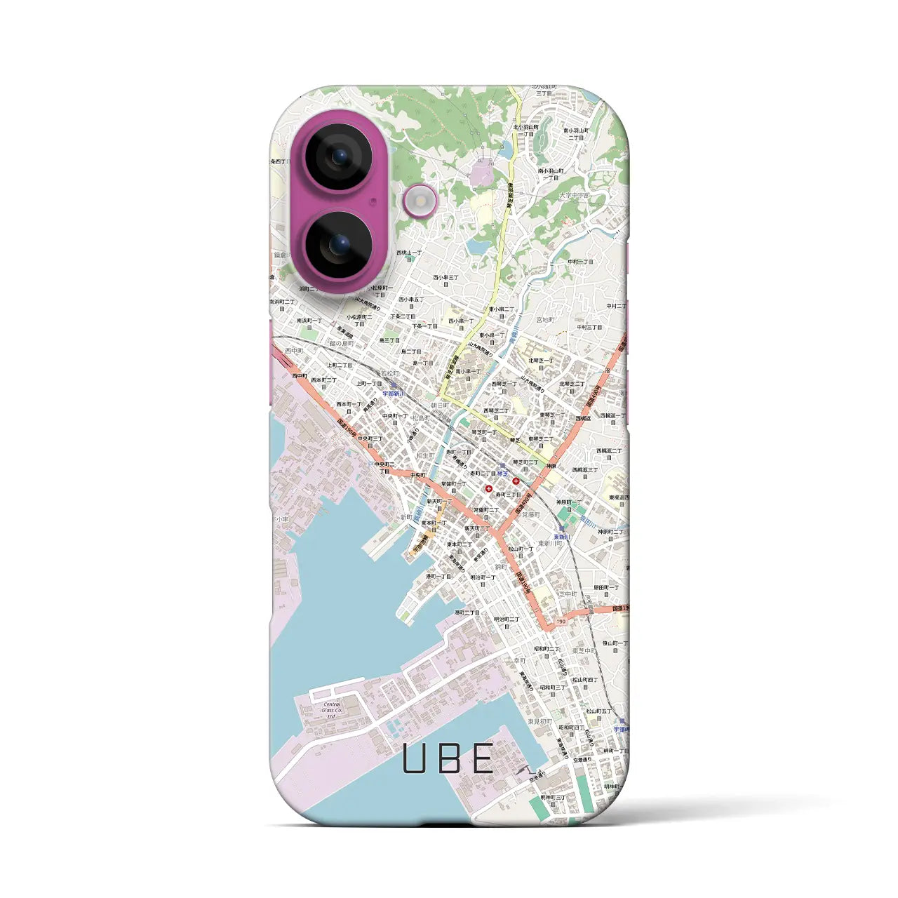 【宇部2（山口県）】地図柄iPhoneケース（バックカバータイプ）