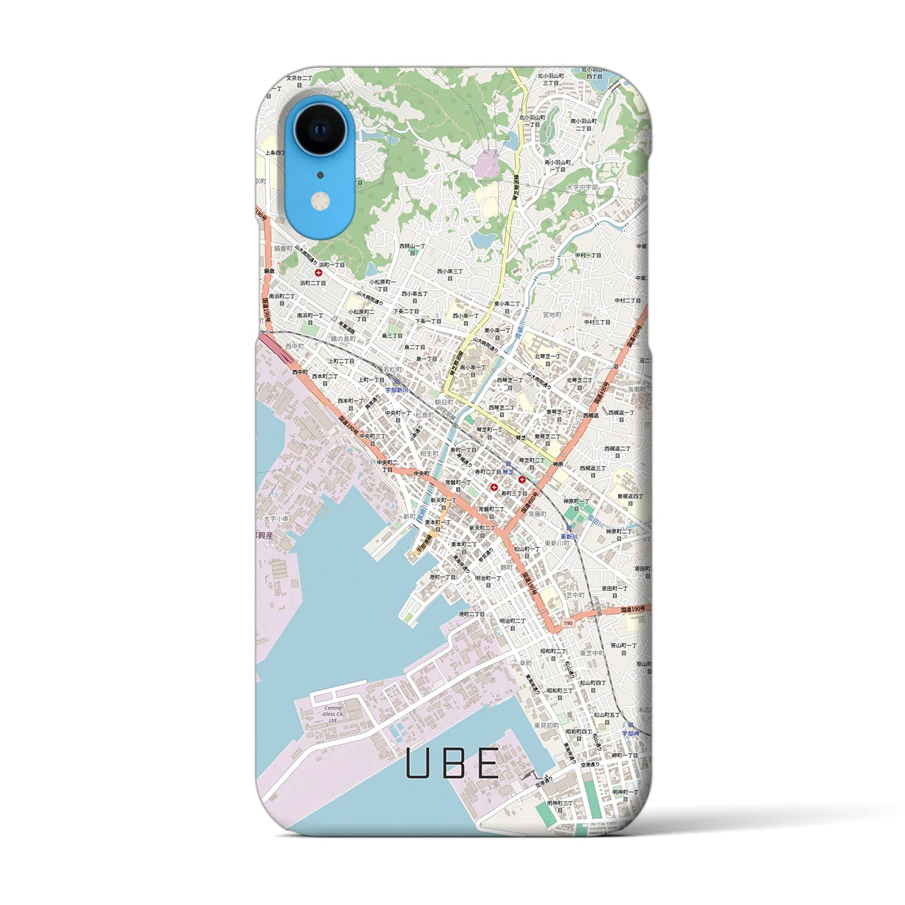 【宇部2（山口県）】地図柄iPhoneケース（バックカバータイプ）