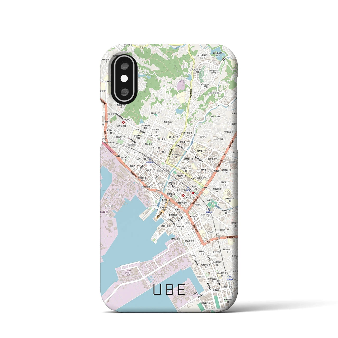 【宇部2（山口県）】地図柄iPhoneケース（バックカバータイプ）