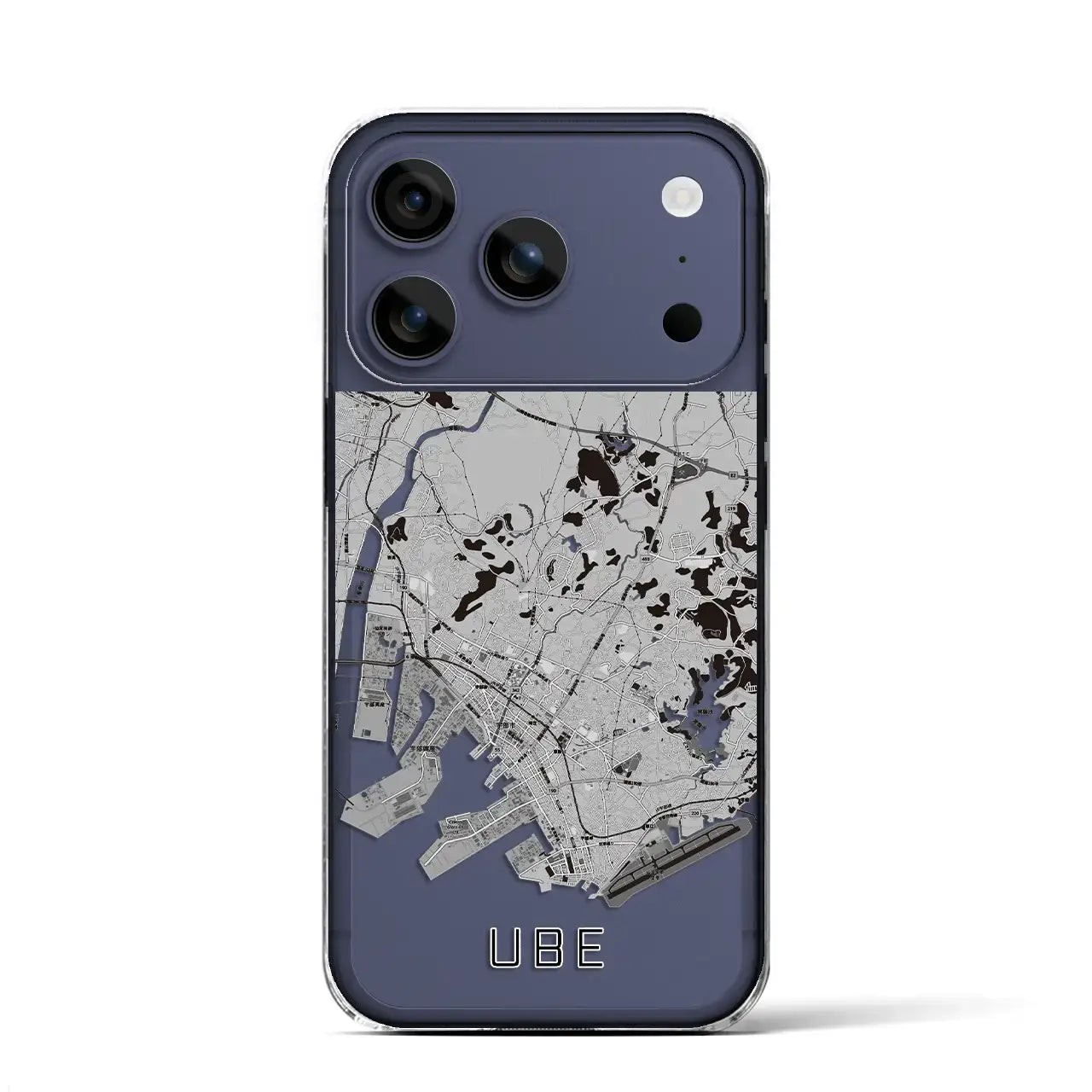 【宇部（山口県）】地図柄iPhoneケース（クリアタイプ）モノトーン・iPhone 17 Pro Max 用